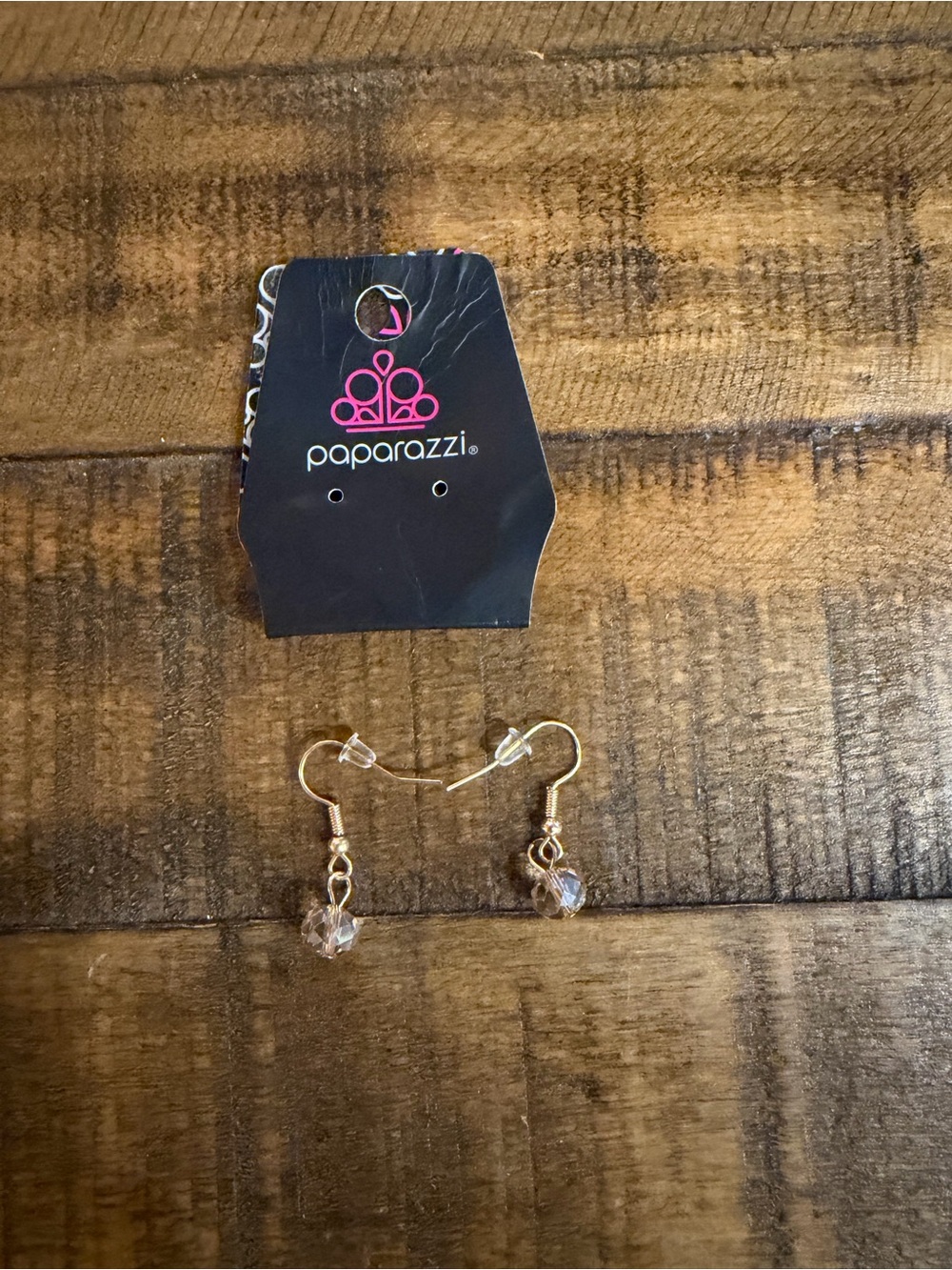 Paparazzi Gold Crystal Dangle Earrings